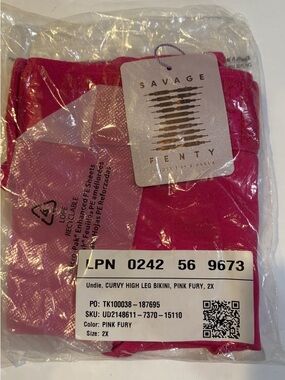 Savage X Fenty Pink Curvy High-Leg Bikini Panty